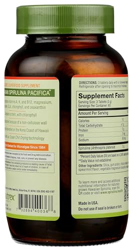Nutrex Hawaii Pure Hawaiian Spirulina 1000 mg Spearmint Tablets – 180 Count | Vegan