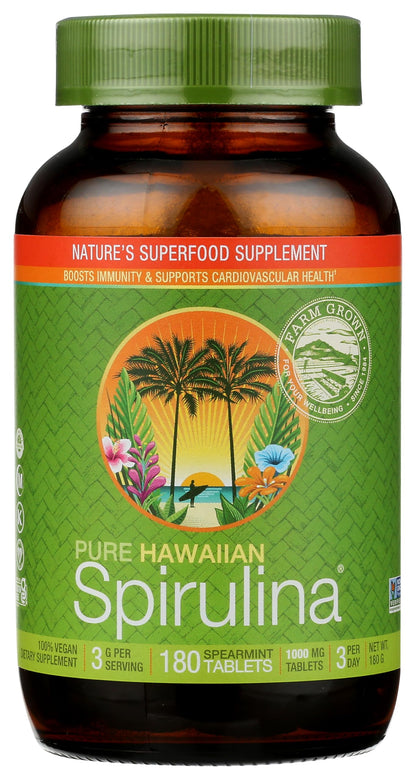 Nutrex Hawaii Pure Hawaiian Spirulina 1000 mg Spearmint Tablets – 180 Count | Vegan