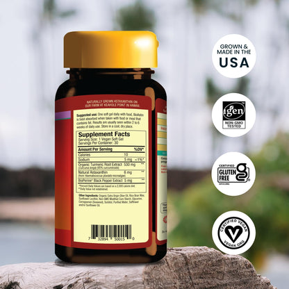 Nutrex Hawaii TurmericAstin – Turmeric, BioAstin Astaxanthin & BioPerine, 30 Count (Vegan)