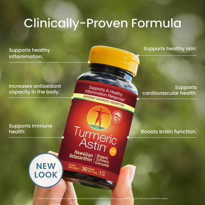 Nutrex Hawaii TurmericAstin – Turmeric, BioAstin Astaxanthin & BioPerine, 30 Count (Vegan)