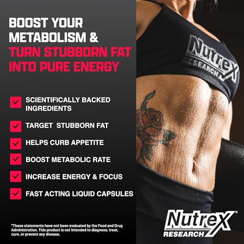Nutrex Lipo-6 Black Max Strength Fat Burner – Fast Acting Energy & Metabolism (120 Capsules)