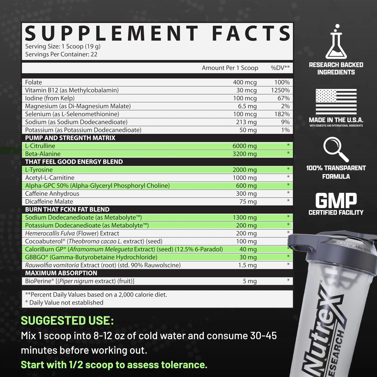 Nutrex Outlift Burn Pre-Workout Maui Twist – 22 Servings | Metabolyte, L-Citrulline & Caffeine BritishVita | Premium UK Vitamins & Wellness Supplements