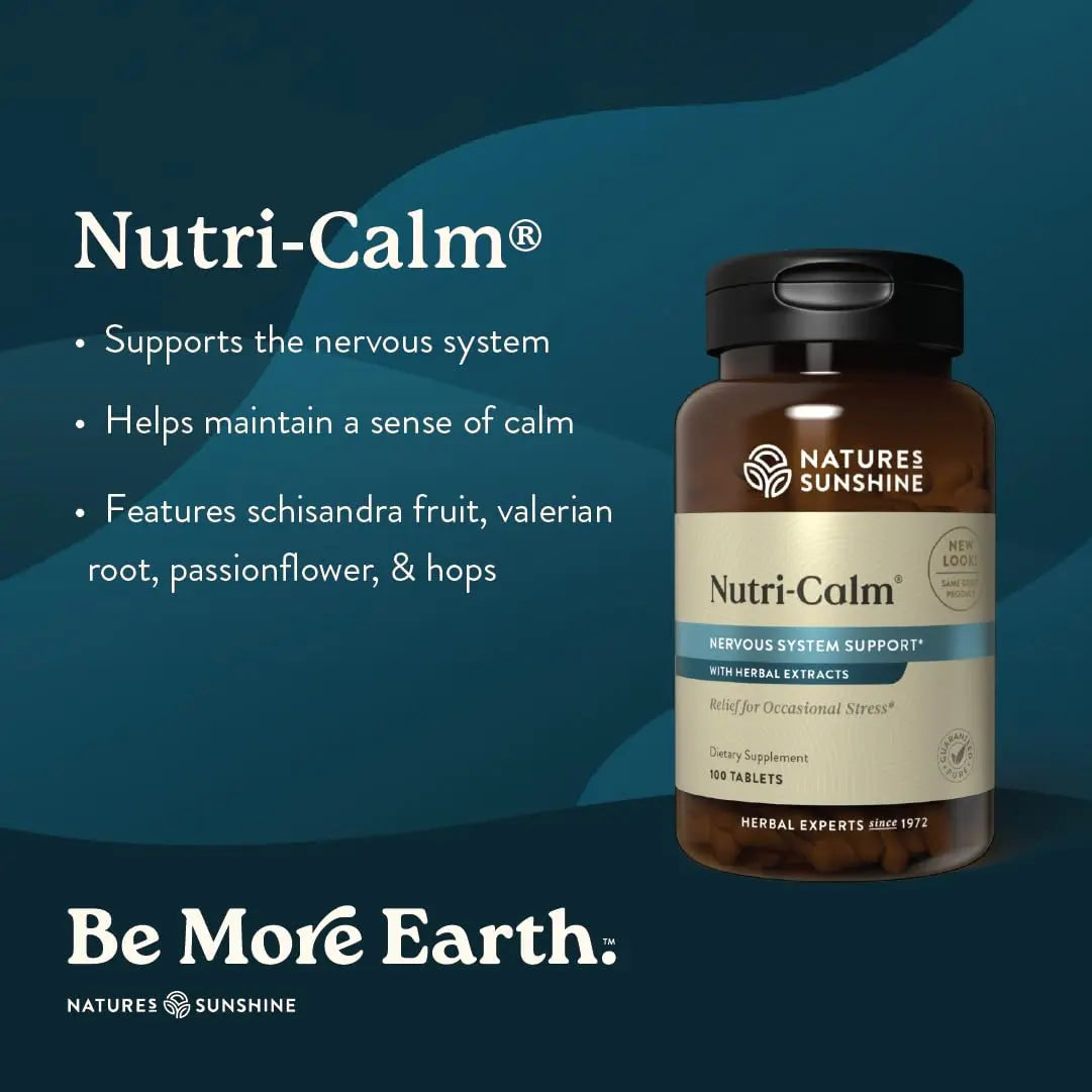 Nature's Sunshine Nutri-Calm – Herbal Stress Relief & Mood Support Supplement (100 Count) BritishVita | Premium UK Vitamins & Wellness Supplements
