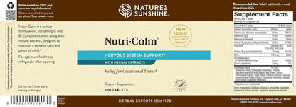 Nature's Sunshine Nutri-Calm – Herbal Stress Relief & Mood Support Supplement (100 Count) BritishVita | Premium UK Vitamins & Wellness Supplements