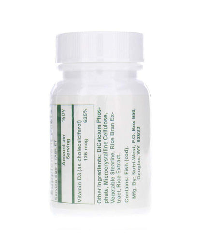 Nutri-West Hi D-3 120 Tablets | Vitamin D3 5000 IU