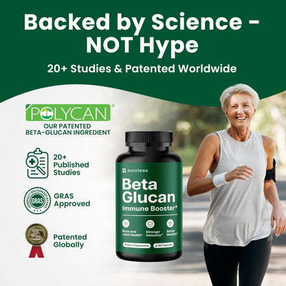 Nutriana Beta Glucan 1000mg – 60 Capsules | Immune Support, 1,3/1,6D Beta Glucan