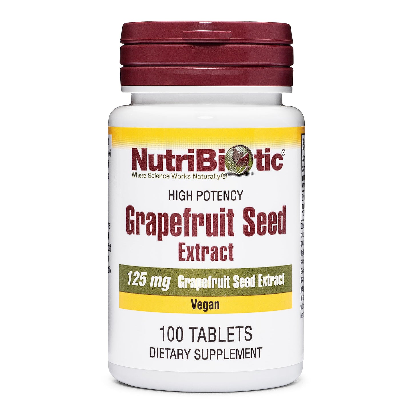 NutriBiotic Grapefruit Seed Extract Tablets 125mg – 100 Count | Vegan, Gluten Free