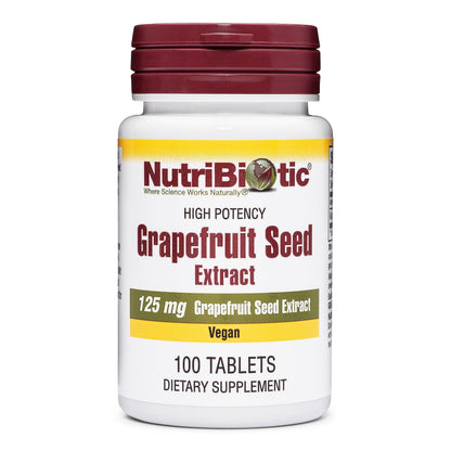 NutriBiotic Grapefruit Seed Extract Tablets 125mg – 100 Count | Vegan, Gluten Free