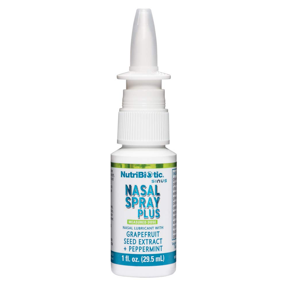NutriBiotic Nasal Spray Plus 1 Fl Oz – Drug-Free Nasal Lubricant with GSE, Xylitol & Botanicals