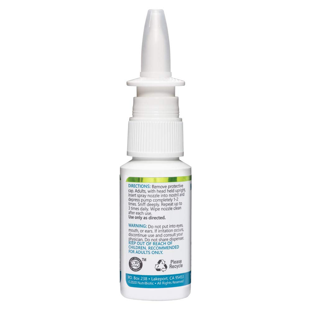 NutriBiotic Nasal Spray Plus 1 Fl Oz – Drug-Free Nasal Lubricant with GSE, Xylitol & Botanicals