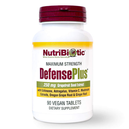 NutriBiotic DefensePlus 90 Tablets – 11 in 1 Immune Support, Vegan & Gluten Free