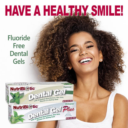 NutriBiotic Dental Gel – Golden Peppermint 4.5 oz | Vegan, Fluoride & SLS Free