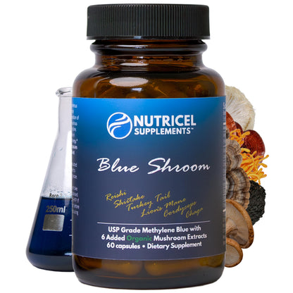 Nutricel Methylene Blue Capsules with Mushroom Extracts – 7mg, 60ct – Made in America