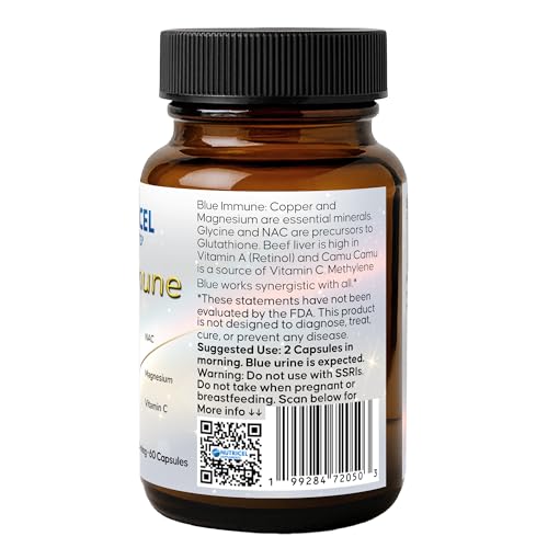 Nutricel Methylene Blue Capsules with Grass-Fed Liver – 12mg, USA Made, USP Reference, Third-Party Tested (60ct)