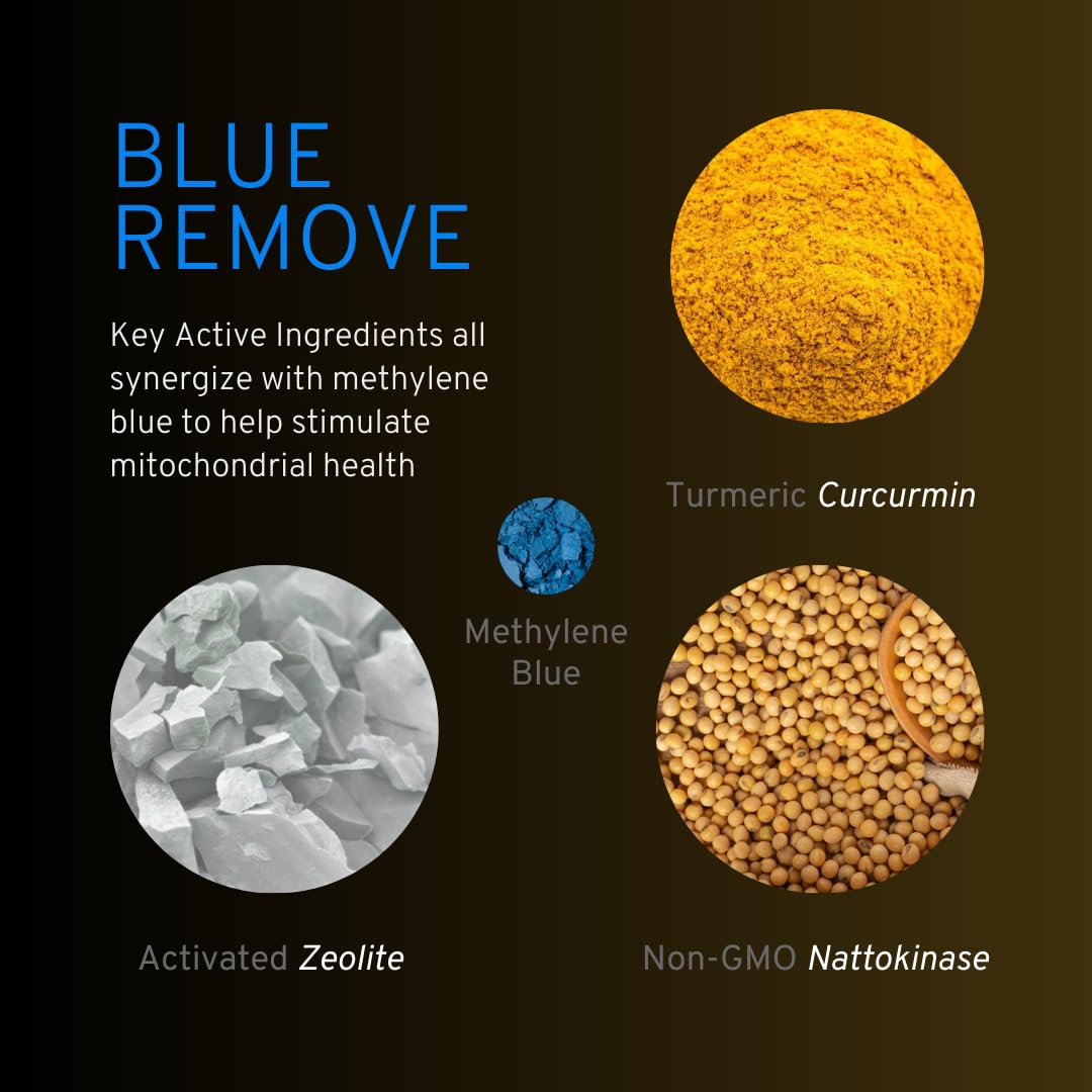 Nutricel Methylene Blue Capsules with Zeolite, Nattokinase, Turmeric – 18mg (USP) | 60ct | Made in USA
