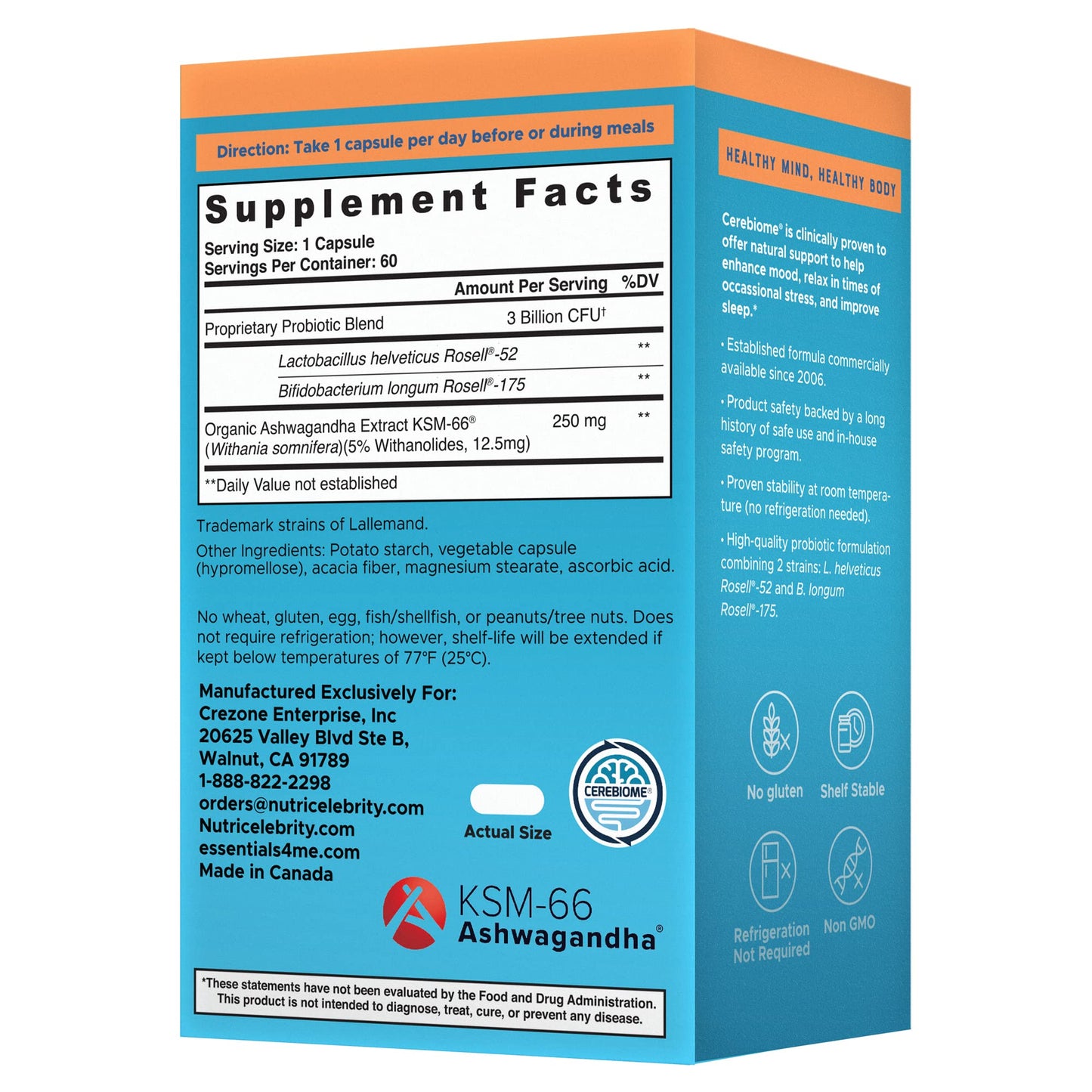 Nutricelebrity Optimal Stress Relief – Mood Support, Sleep & Gut Health (60 Days)