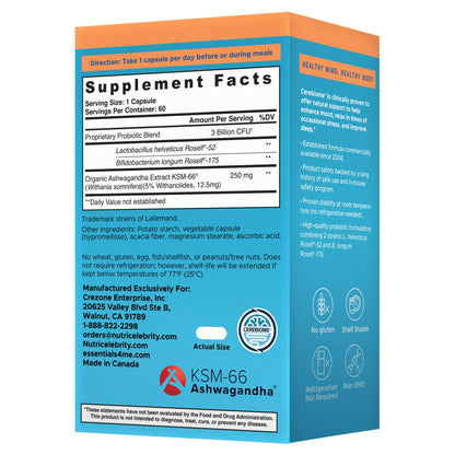 Nutricelebrity Optimal Stress Relief – Mood Support, Sleep & Gut Health (60 Days)