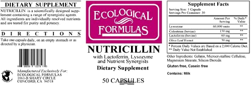 Nutricillin 50 Caps by Ecological Formulas | Health & Beauty