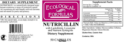 Nutricillin 50 Caps by Ecological Formulas | Health & Beauty