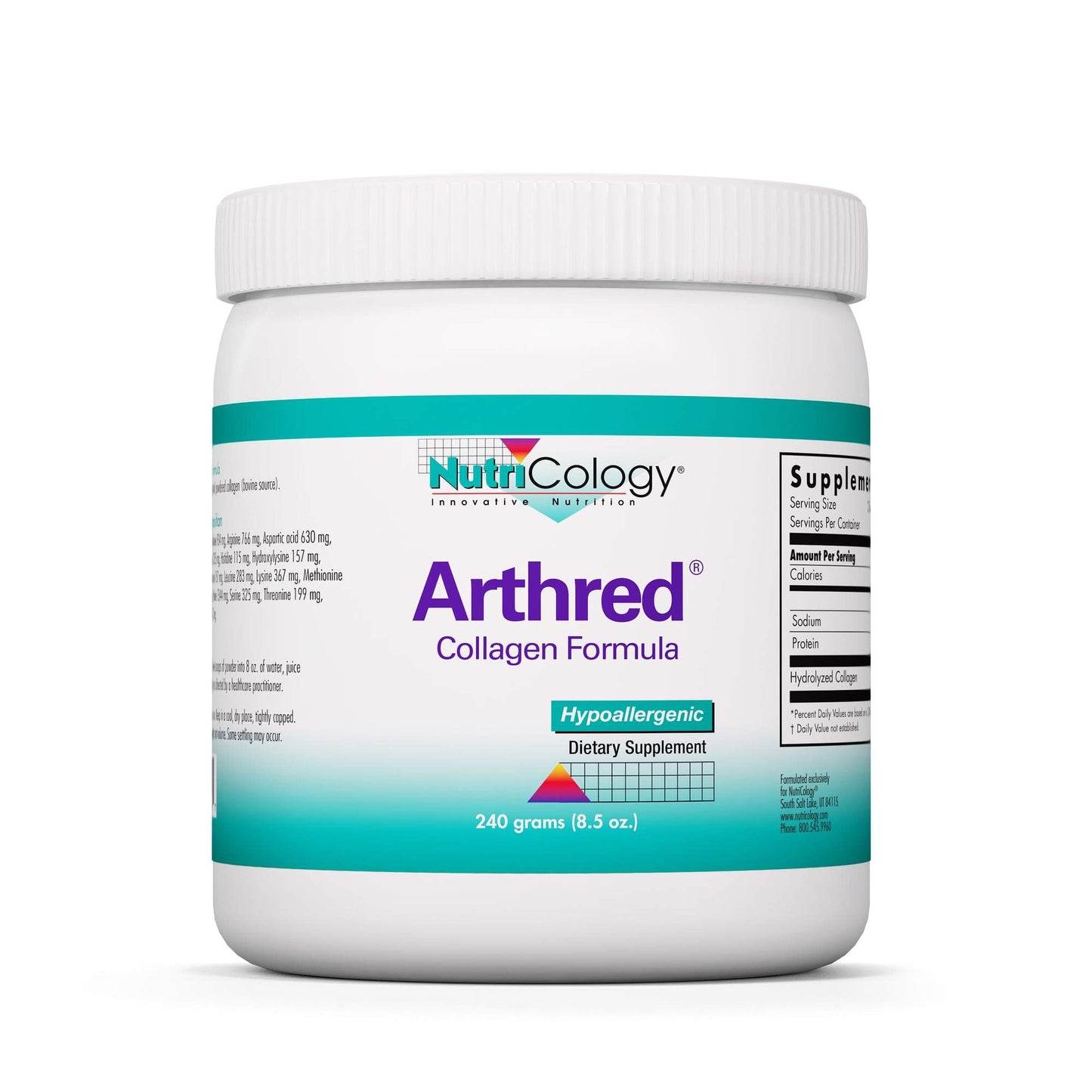 Nutricology Arthred Collagen Powder – Hydrolyzed Bovine Collagen 10.5g (8.5 oz)