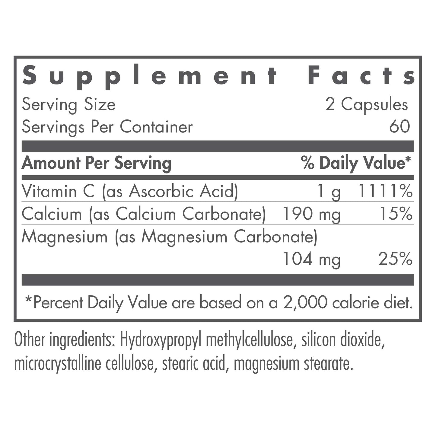 Nutricology Buffered Vitamin C - Antioxidant with Calcium & Magnesium | 120 Capsules