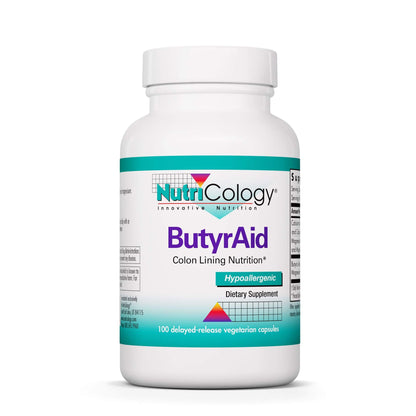 Nutricology ButyrAid 200 mg - Butyrate for Gut Health | Tributyrin Complex | 100 Count