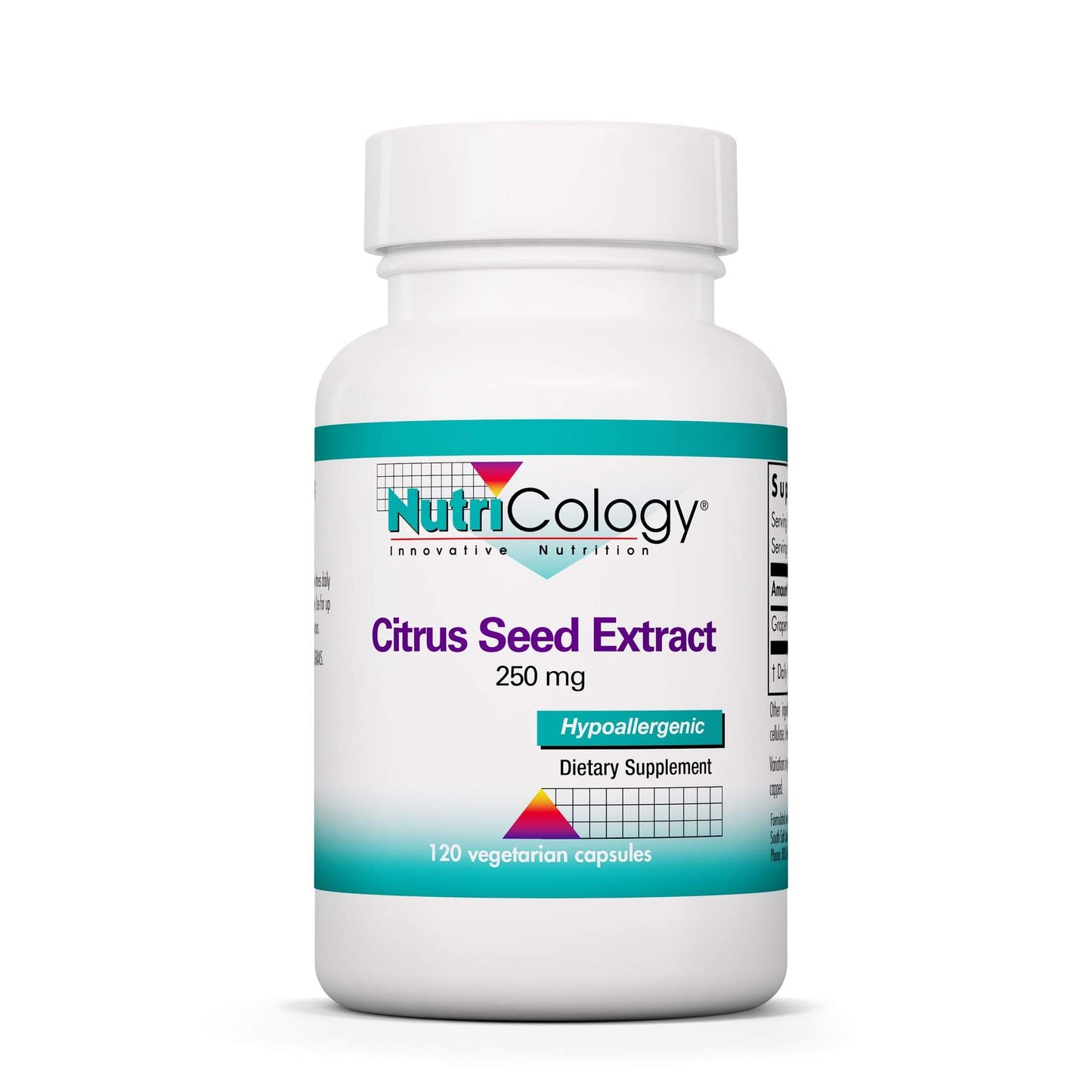 Nutricology Citrus Seed Extract Supplement - Grapefruit Seed Extract 500mg, 120 Vegetarian Capsules