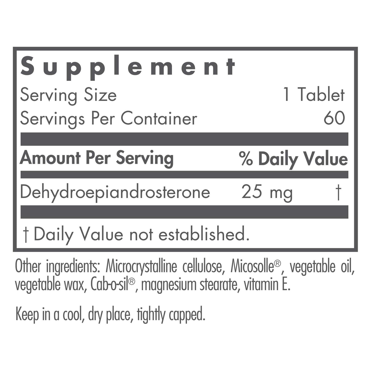 Nutricology DHEA 25mg - Micronized Lipid Matrix, Soy-Free, 60 Count