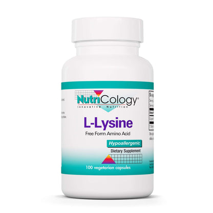 Nutricology L-Lysine 500mg – Immune Support, Free Form Amino Acid, Vegetarian Capsules 100 Count