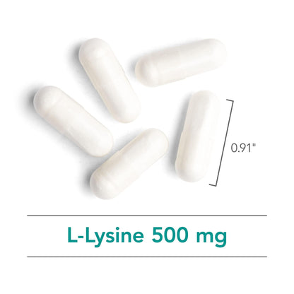 Nutricology L-Lysine 500mg – Immune Support, Free Form Amino Acid, Vegetarian Capsules 100 Count