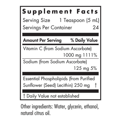 Nutricology Micro Liposomal C 1000mg – Liquid Vitamin C with Sunflower Phospholipids