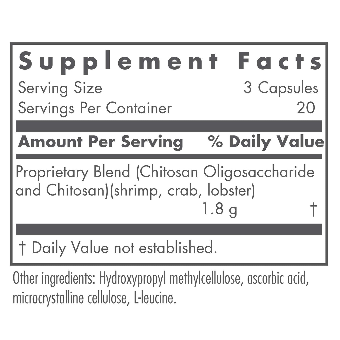 Nutricology MicroChitosan Supplement – 1800mg Chitosan Oligosaccharide, 60 Veg Pills