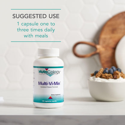 Nutricology Multi-Vi-Min Multivitamin for Adults – Bioavailable, High Potency, Vegetarian Capsules | 150 Count