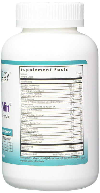 Nutricology Multi-Vi-Min Multivitamin for Adults – Bioavailable, High Potency, Vegetarian Capsules | 150 Count