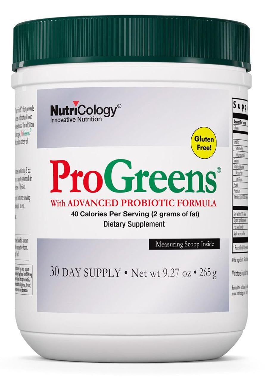 Nutricology ProGreens 265 g – Organic Greens Superfood Powder with Probiotics | 30 Day Supply