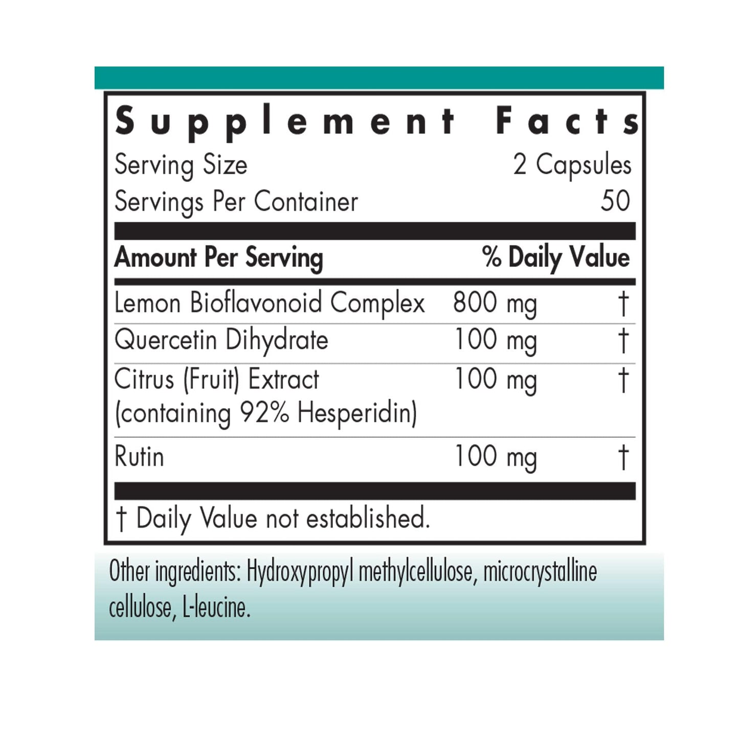 Nutricology Quercetin Bioflavonoids - Lemon Bioflavonoid Complex with Rutin, Citrus Extract & Hesperidin | 100 Count