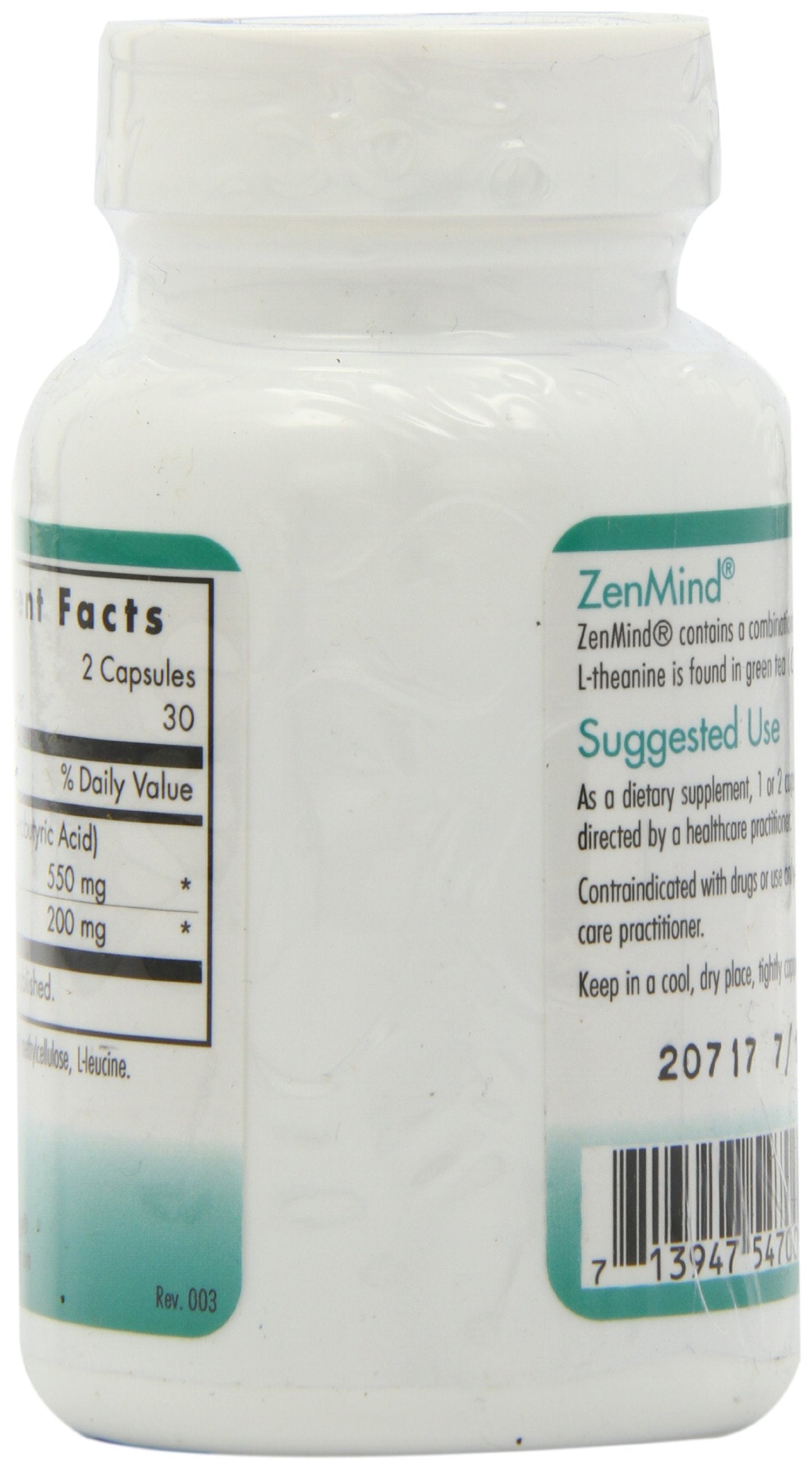 Nutricology ZenMind - Calmness Support with GABA & L-Theanine - 60 Veg Caps