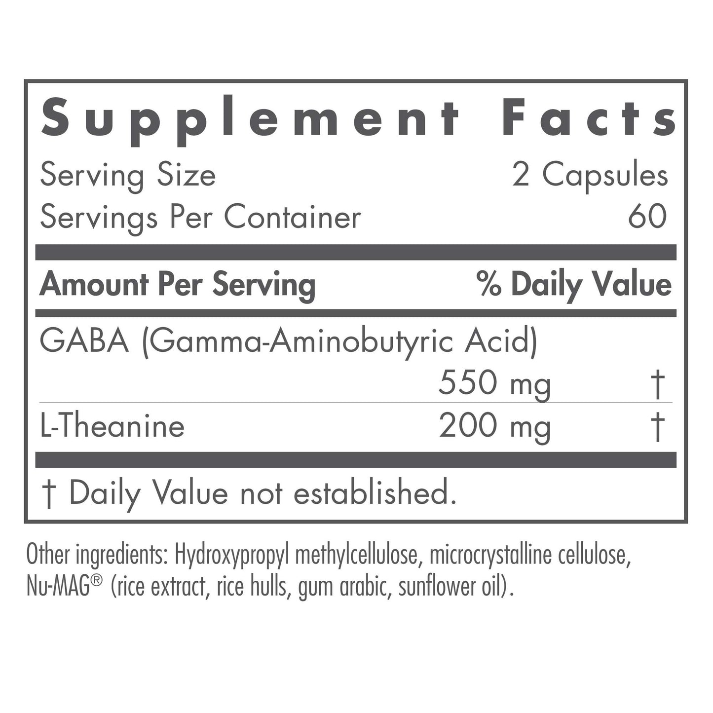 Nutricology ZenMind Supplement - Calmness Support, GABA & L-Theanine, Hypoallergenic, Vegetarian Capsules - 120 Count