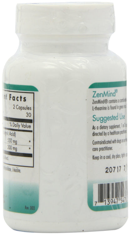 Nutricology ZenMind - Calmness Support with GABA & L-Theanine - 60 Veg Caps
