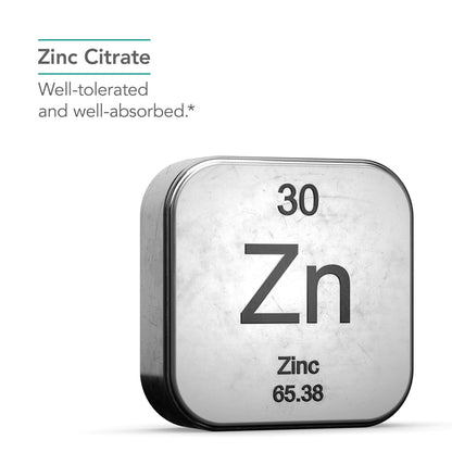 Nutricology Zinc Citrate Supplement 25mg – Immune Support, Vegetarian Capsules (60 Count)