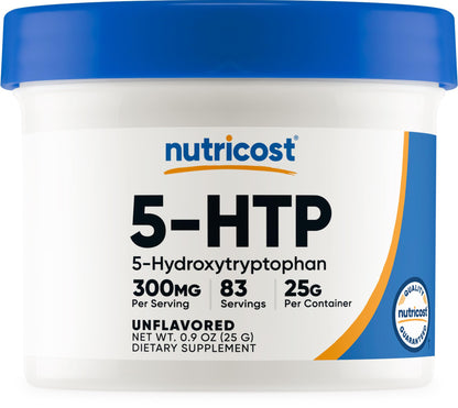 Nutricost 5-HTP Powder 25g | 300mg Per Serving | Gluten Free & Non-GMO | Pure 5-HTP
