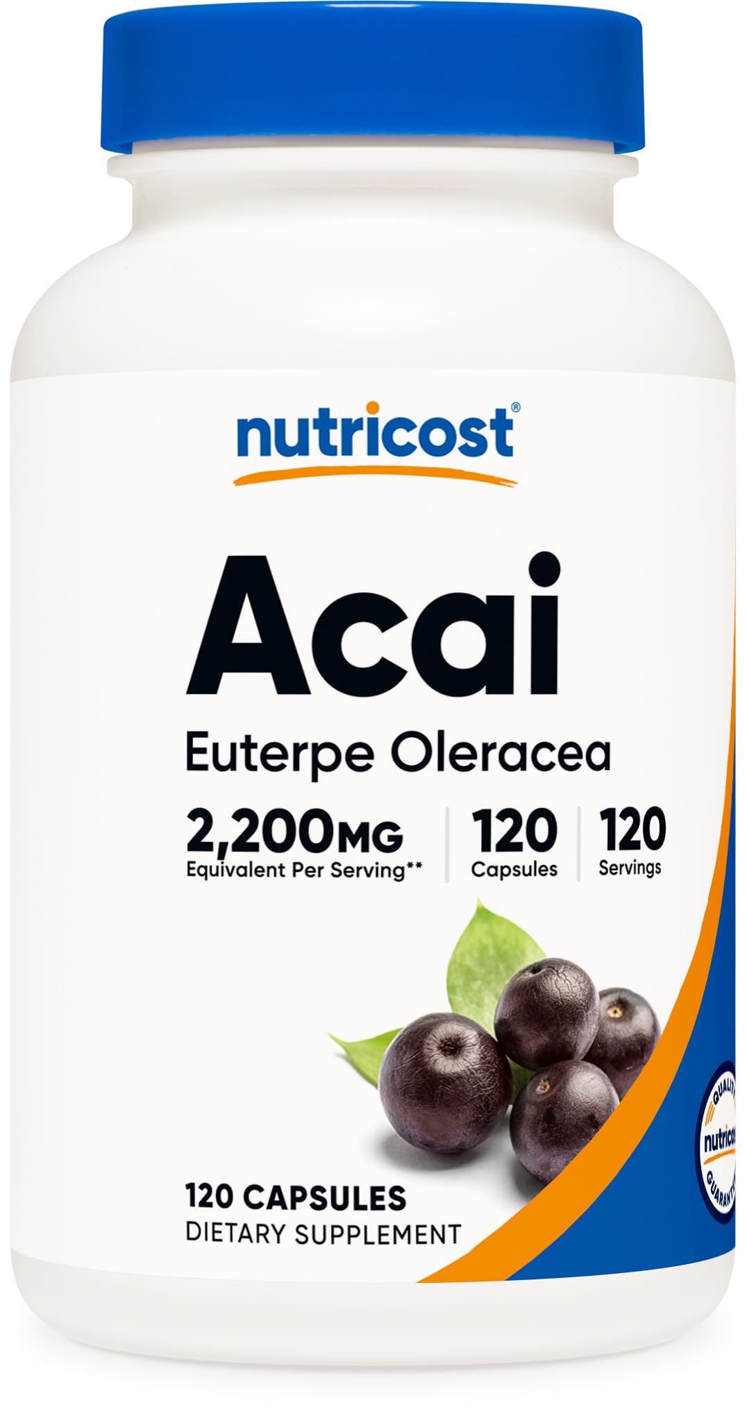 Nutricost Acai Extract 2,200mg, 120 Vegetarian Capsules (Euterpe Oleracea) from 550mg of 4:1 Extract – Non-GMO, Gluten Free