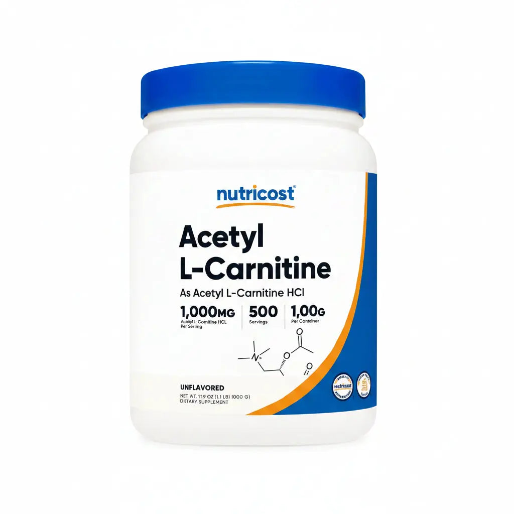 Nutricost Acetyl L-Carnitine (ALCAR) Powder 1000mg, 500g BritishVita | Premium UK Vitamins & Wellness Supplements