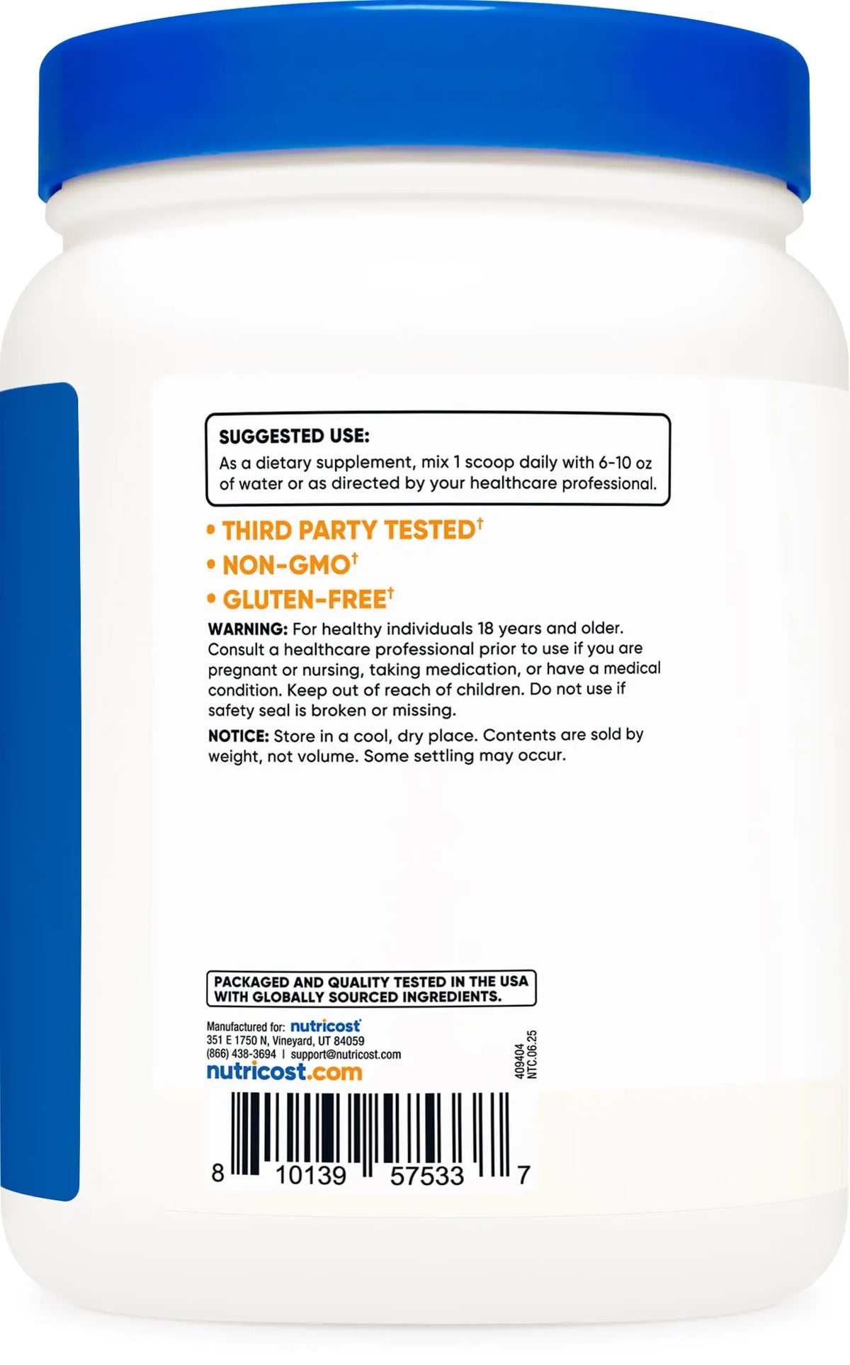 Nutricost Acetyl L-Carnitine (ALCAR) Powder 1000mg, 500g BritishVita | Premium UK Vitamins & Wellness Supplements