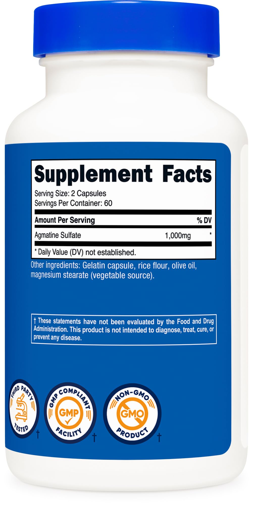 Nutricost Agmatine Sulfate 1000mg – 120 Caps | Gluten Free, Non-GMO