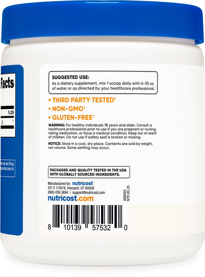Nutricost Pure Agmatine Sulfate Powder – 250g, 1g Serving, Non-GMO