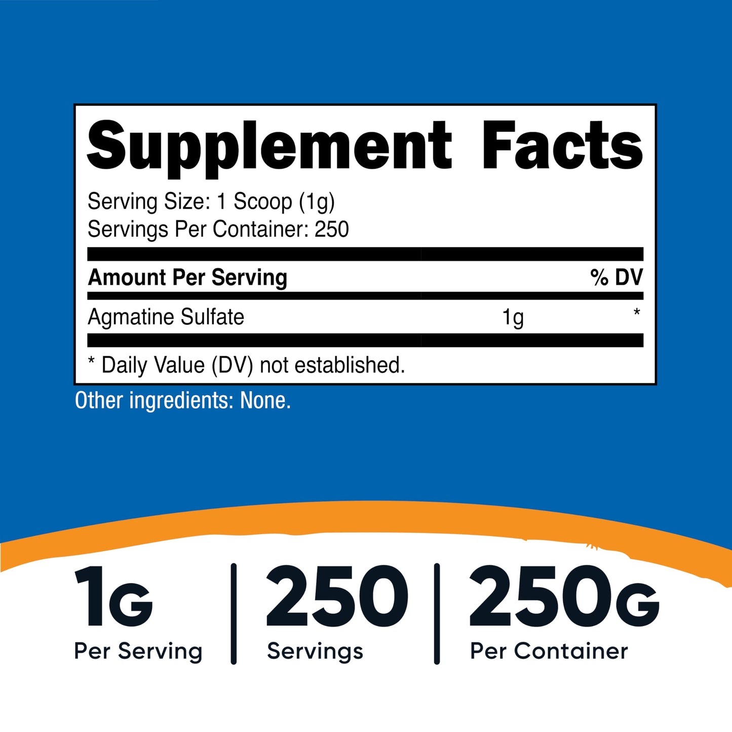 Nutricost Pure Agmatine Sulfate Powder – 250g, 1g Serving, Non-GMO