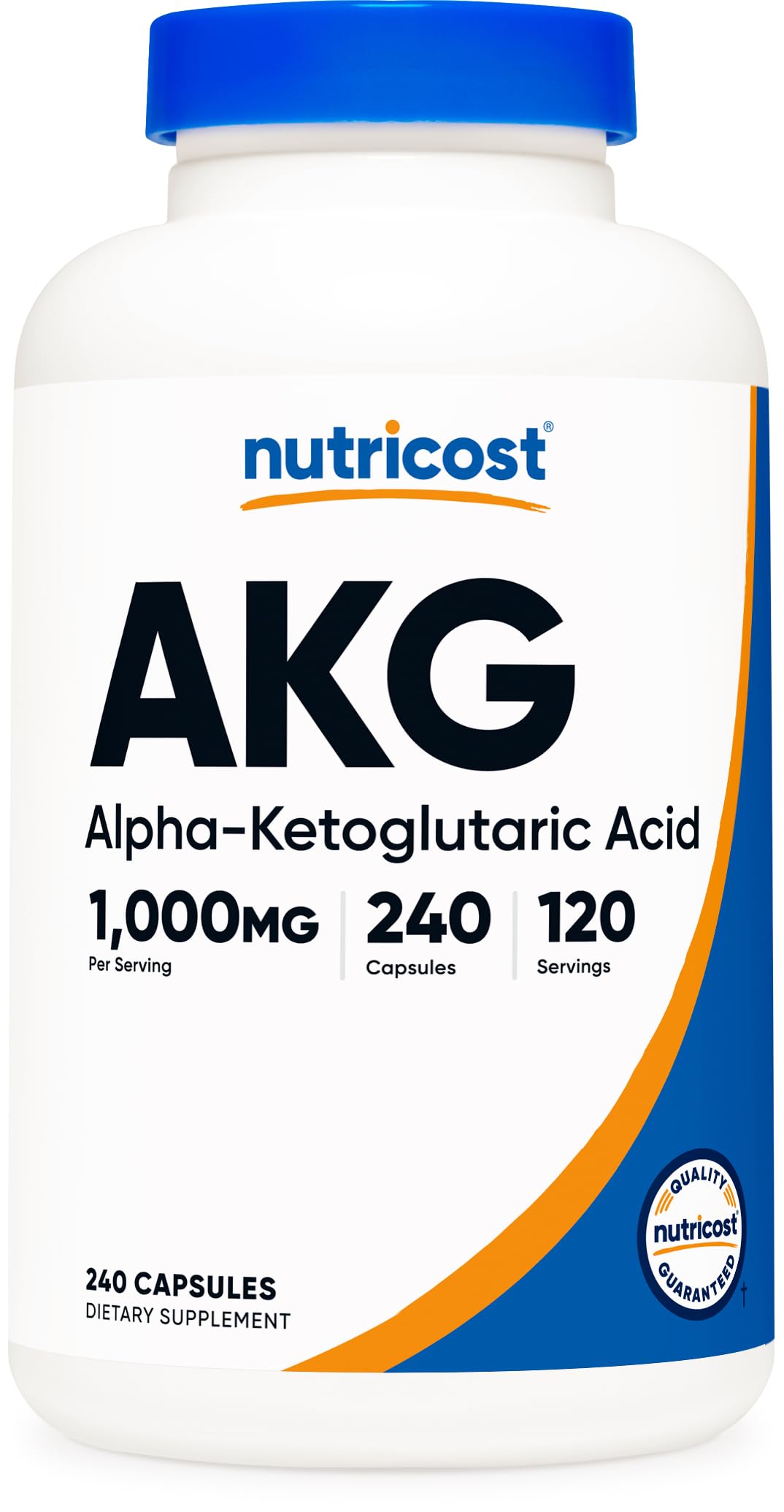 Nutricost AKG Alpha Ketoglutaric Acid 1,000 mg | 240 Capsules | 120 Servings | Energy Support