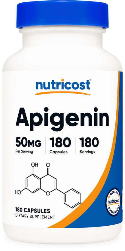 Nutricost Apigenin 50mg, 180 Capsules – Non-GMO, Gluten Free, Vegan