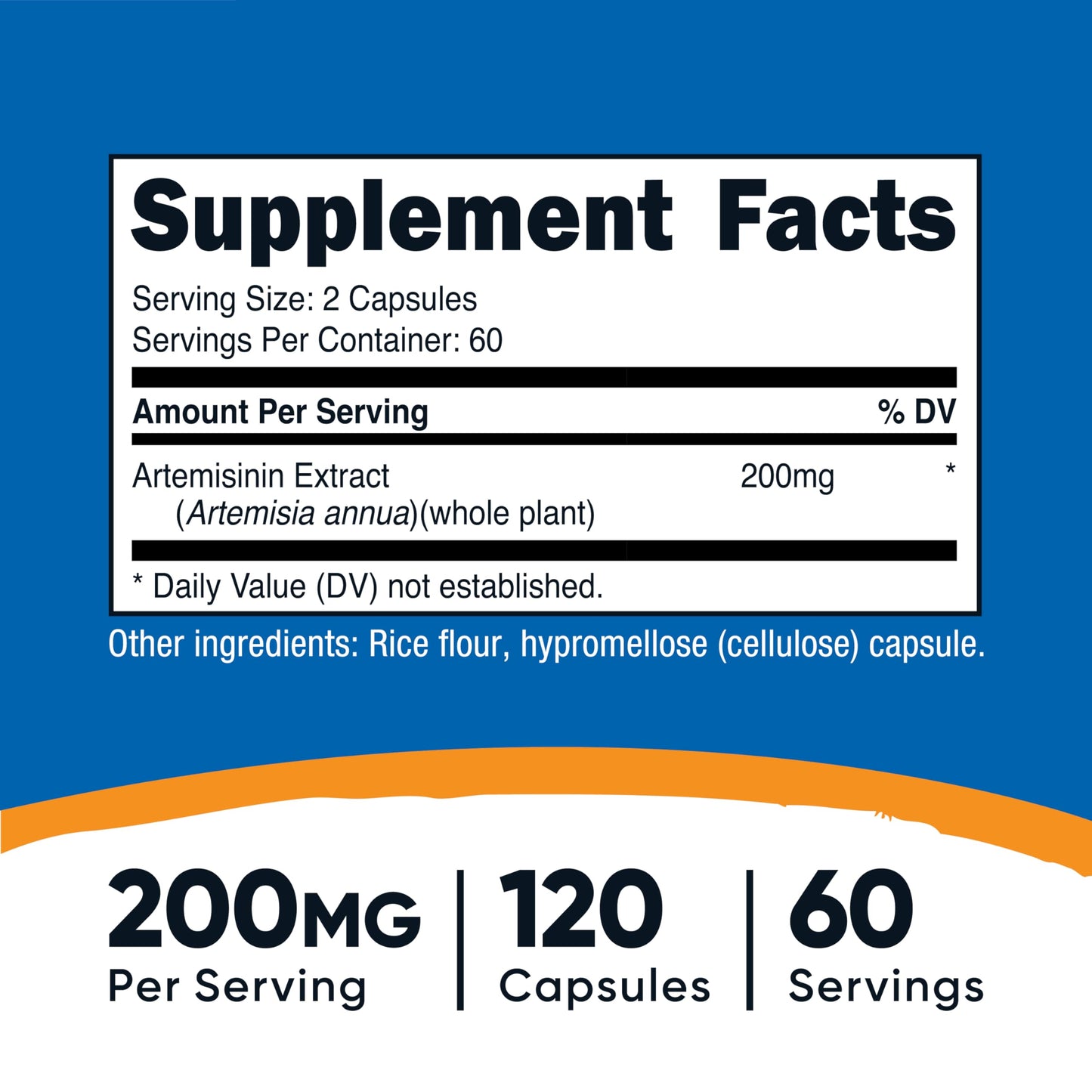 Nutricost Artemisinin 200mg – 120 Capsules (60 Servings) | Non-GMO, Gluten Free